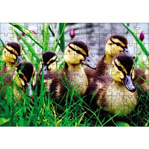 Çayırda Ördek Yavruları Puzzle Yapboz Mdf Ahşap 120 Parça