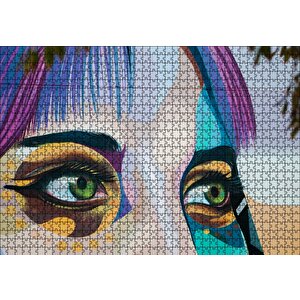 Kadın Gözü Boyama Puzzle Yapboz Mdf Ahşap 1000 Parça