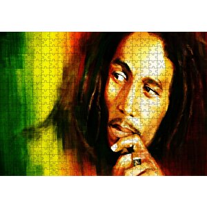 Bob Marley Portre Puzzle Yapboz Mdf Ahşap 500 Parça
