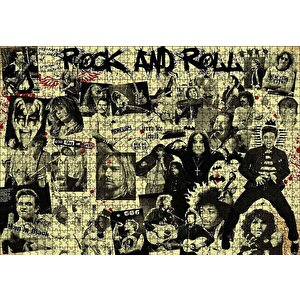 Geçmişten Rock Yıldızları Puzzle Yapboz Mdf Ahşap 1000 Parça