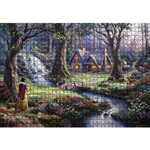 Pamuk Prenses Ve Ormandaki Kulübe Puzzle Yapboz Mdf Ahşap 1000 Parça