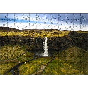 Dev Şelale Ve Yemyeşil Çevre Puzzle Yapboz Mdf Ahşap 120 Parça