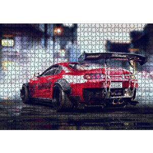 Kırmızı Toyota Supra Puzzle Yapboz Mdf Ahşap 1000 Parça