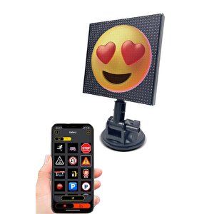 Oto Led Ekran Emoji Ekranı Bluetooth Telefon Kontrol Animasyonlu Arka Cam Led