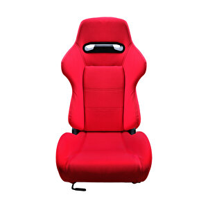 Recaro Model Kırmızı Kumaş Spor Oto Koltuk Takımı 2'li Ergonomik Yarış Koltuğu Seti
