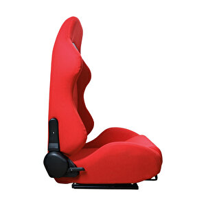 Recaro Model Kırmızı Kumaş Spor Oto Koltuk Takımı 2'li Ergonomik Yarış Koltuğu Seti