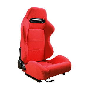 Recaro Model Kırmızı Kumaş Spor Oto Koltuk Takımı 2'li Ergonomik Yarış Koltuğu Seti