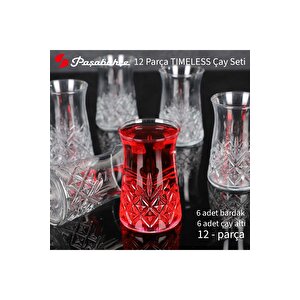 Paşabahçe Timeless Çay Bardağı Takımı- 24 Parça Çay Bardağı Tabağı Seti 96991 12 Kişilik