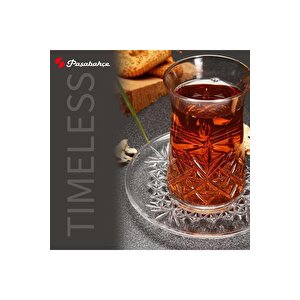 Paşabahçe Timeless Çay Bardağı Takımı- 24 Parça Çay Bardağı Tabağı Seti 96991 12 Kişilik