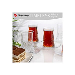 Paşabahçe Timeless Çay Bardağı Takımı- 24 Parça Çay Bardağı Tabağı Seti 96991 12 Kişilik