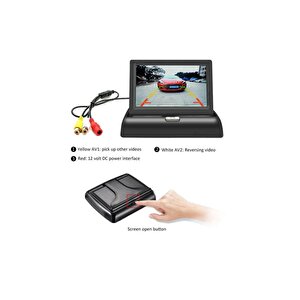 Katlanır 4,3" Lcd Ekran Ve Geri Vites Park Kamerası