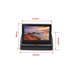 Katlanır 4,3" Lcd Ekran Ve Geri Vites Park Kamerası