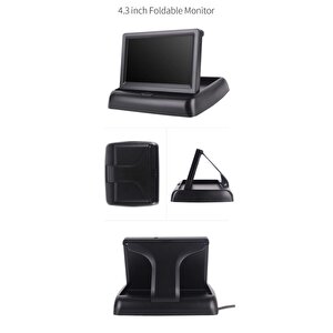 Katlanır 4,3" Lcd Ekran Ve Geri Vites Park Kamerası