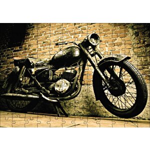 Geçmişten Motorsiklet Puzzle Yapboz Mdf Ahşap 120 Parça