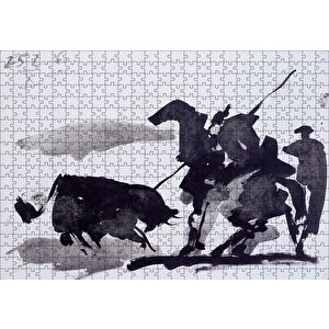 Bullfight Scene, 1960 By Pablo Picasso Puzzle Yapboz Mdf Ahşap 500 Parça