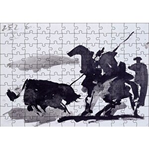 Bullfight Scene, 1960 By Pablo Picasso Puzzle Yapboz Mdf Ahşap 120 Parça