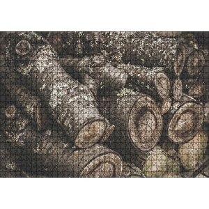 Üstüste Kütükler Puzzle Yapboz Mdf Ahşap 1000 Parça