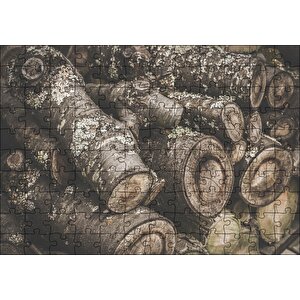 Üstüste Kütükler Puzzle Yapboz Mdf Ahşap 120 Parça