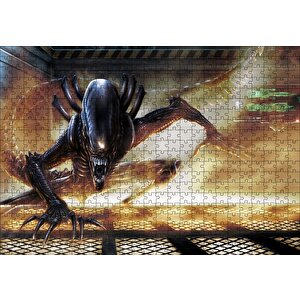 Alien Xenomorph Puzzle Yapboz Mdf Ahşap 500 Parça