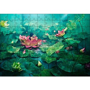 Dev Lotus Yaprakları Puzzle Yapboz Mdf Ahşap 120 Parça