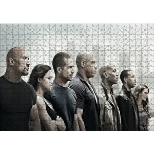 Hızlı Ve Öfkeli Full Cast Afiş Puzzle Yapboz Mdf Ahşap 500 Parça