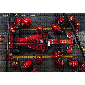 Formula 1 Pitte Kuşbakışı Görünüş Puzzle Yapboz Mdf Ahşap 1000 Parça