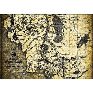 Yüzüklerin Efendisi Harita Puzzle Yapboz Mdf Ahşap 120 Parça