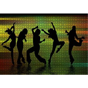 Su Üzerinde Dans Eden Kız Silüetleri Puzzle Yapboz Mdf Ahşap 1000 Parça