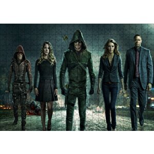 Arrow Tüm Karakterler Puzzle Yapboz Mdf Ahşap 500 Parça