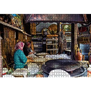 Sacda Ekmek Yapan Kadınlar Puzzle Yapboz Mdf Ahşap 1000 Parça