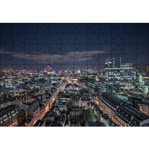 Gece Şehir Manzarası Puzzle Yapboz Mdf Ahşap 120 Parça