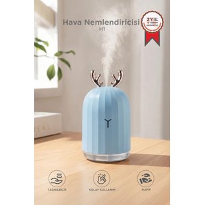 Hava Nemlendiricisi Buhar Makinesi Geyik Figürlü Aroma Difüzör 220 Ml H1 Mavi