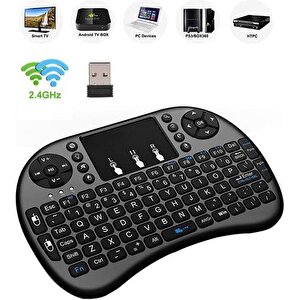 Smart Tv Box Ps3 Uyumlu Kablosuz Pilli Touchpadli Mini Klavye K1