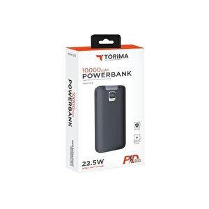 Torima Trm-1013 22.5w Hızlı Şarj Özellikli Dijital Şarj Göstergeli 10.000 Mah Powerbank Siyah