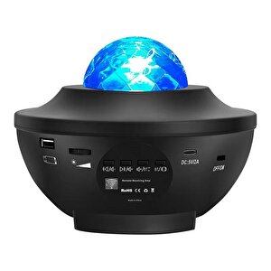 Torima Lw-34 Siyah Starry Led Lazer Projektör Bluetooth Müzik Hoparlör Uzaktan Kumandalı Gece Lambası