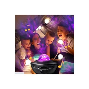 Torima Lw-34 Siyah Starry Led Lazer Projektör Bluetooth Müzik Hoparlör Uzaktan Kumandalı Gece Lambası
