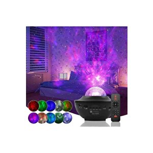 Torima Lw-34 Siyah Starry Led Lazer Projektör Bluetooth Müzik Hoparlör Uzaktan Kumandalı Gece Lambası