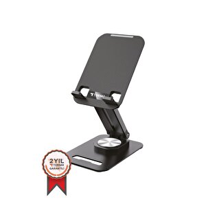 Torima Jx-035 Siyah Katlanabilir, Yükseklik Ayarlı Masaüstü Telefon Ve Tablet Standı Metal Tablet / Telefon Tutucu