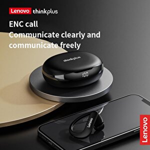 Lenovo Thinkplus T50 Kablosuz Şarj Göstergeli Sporcu Bluetooth Kulaklık Siyah