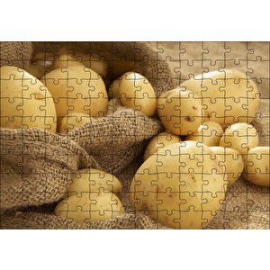 Keten Çuval Ve Patatesler Puzzle Yapboz Mdf Ahşap 120 Parça