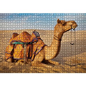 Çöl Kumlarına Çökmüş Deve Puzzle Yapboz Mdf Ahşap 1000 Parça