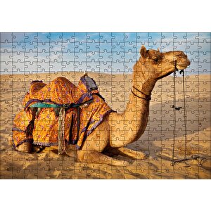 Çöl Kumlarına Çökmüş Deve Puzzle Yapboz Mdf Ahşap 255 Parça