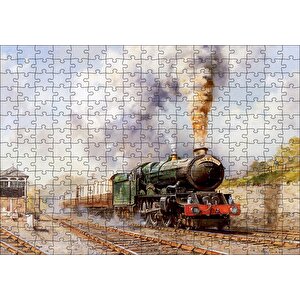 Buharlı Tren Yağlı  Boya Çizim Puzzle Yapboz Mdf Ahşap 255 Parça