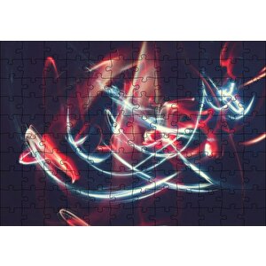 Kırmızı Beyaz Işıkların Dansı Puzzle Yapboz Mdf Ahşap 120 Parça