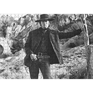 Clint Eastwood Bela Arayan Adam Filmi Görseli Puzzle Yapboz Mdf Ahşap 500 Parça