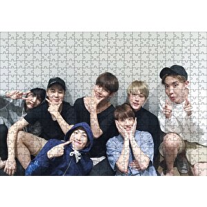 Bts Kore Pop Gülümseyen Yüzler Puzzle Yapboz Mdf Ahşap 500 Parça