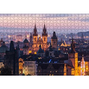 Katedral Ve Akşam Işıkları Puzzle Yapboz Mdf Ahşap 500 Parça