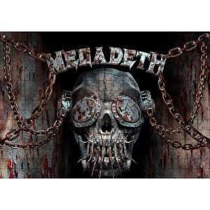 Megadeth Deri Maskeli Kuru Kafa Puzzle Yapboz Mdf Ahşap 255 Parça