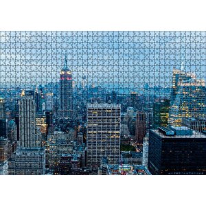 New York Havalı Binalar Puzzle Yapboz Mdf Ahşap 1000 Parça