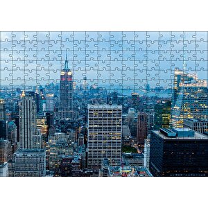 New York Havalı Binalar Puzzle Yapboz Mdf Ahşap 255 Parça